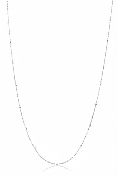 zelvona قلادة فضية من الصلب بطول 45 سم