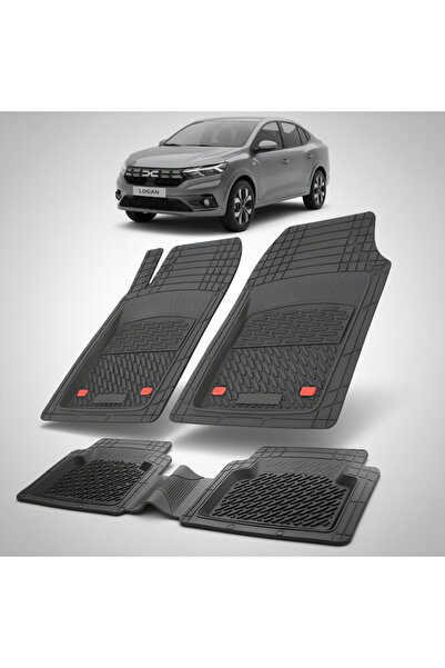 TEAMCAR Πατάκια Μοκέτας Τύπου Δίσκου Συμβατά με Dacia Logan XX, Μαύρα