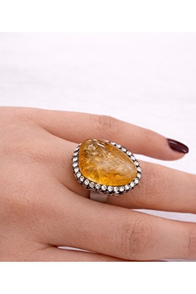 Tasarım Women's Adjustable Natural Stone Ring – Handmade, Tarnish-Resistant S...