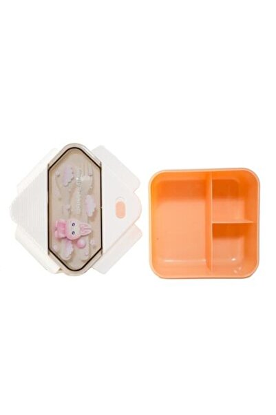 ANGMAD Caserola alimente cu 3 compartimente, tacamuri incluse, plastic non to...