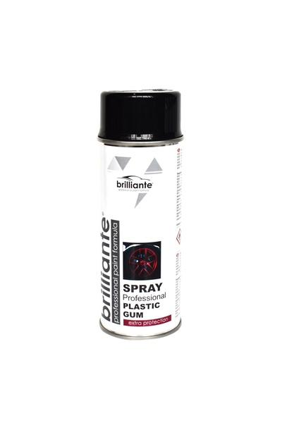 BRILLIANTE Vopsea Spray Cauciucata (Negru) 400Ml