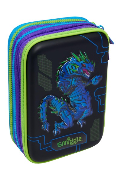 SMIGGLE Spectacular 3-Compartment Hard Cover Pencil Case – Black