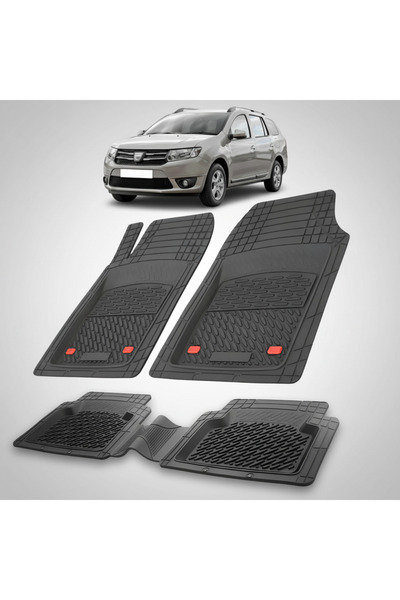 TEAMCAR Covorașe tip tavă compatibile cu Dacia Logan MCV 2013-2017, negre