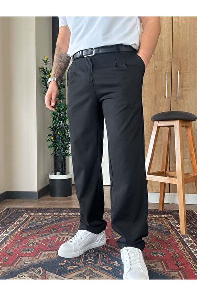 blucombin Baggy Fit Fabric Trousers Pleated