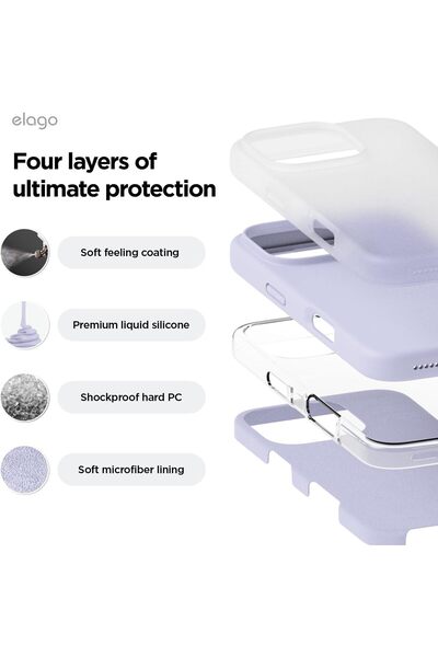 USIDE 16 Pro Max Case with Velvet Inside, Shockproof, Raised Screen and Camera Protection, Lila