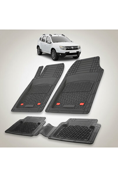 TEAMCAR Covorașe tip tavă compatibile cu Dacia Duster I (2014 – 2017), negre