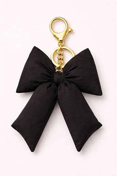 thesecret desire حلية ملونة على شكل فيونكة لسلسلة المفاتيح (مع مشبك معدني ذهب...