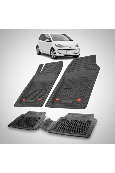 TEAMCAR Tray Type Mats Compatible with Volkswagen e-Up 2013-2023, Black