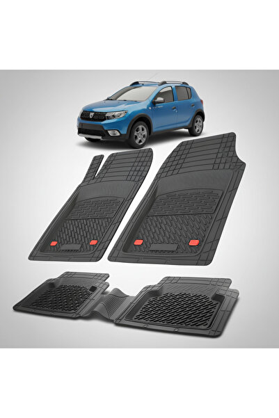 TEAMCAR Covorașe tip tavă compatibile cu Dacia Sandero Stepway 2016-2020, negre