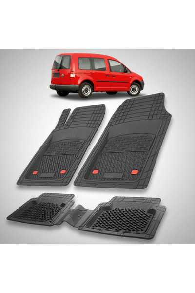 TEAMCAR Πατάκια δαπέδου τύπου δίσκου συμβατά με Volkswagen Caddy 2003-2010, Μ...