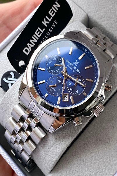 Daniel Klein ساعة يد رجالية بسوار من الفولاذ المقاوم للصدأ مع جميع الوظائف