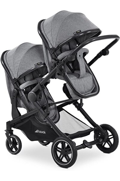 HAUCK Atlantic Double Pushchair, Grey - Baby and Toddler Tandem