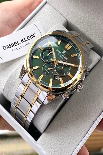 Daniel Klein ساعة يد رجالية بسوار من الفولاذ المقاوم للصدأ مع جميع الوظائف