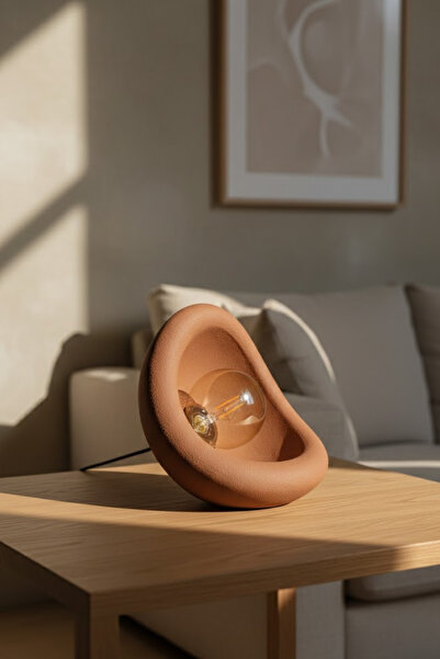 MORENELLEAURA عاكس الضوء العصري ذو الملمس الخرساني |   مصباح ليلي بيضاوي عضوي...