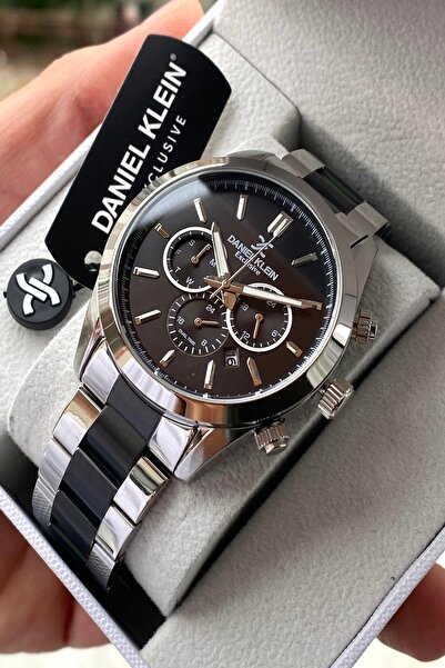 Daniel Klein ساعة يد رجالية بسوار من الفولاذ المقاوم للصدأ مع جميع الوظائف