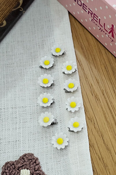 Cinderella 10-Piece White Daisy Flower Snap Clip Hair Braid Ornament - Decora...