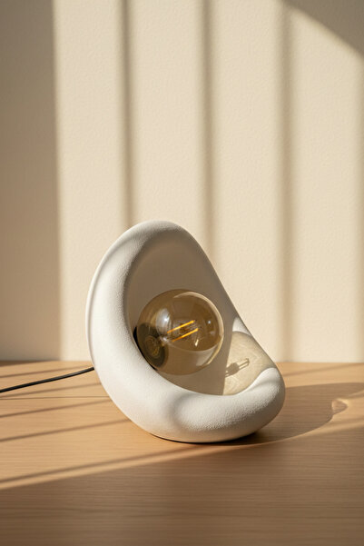 DNRYSL Modern Concrete Textured Lampshade |   Organic Oval Night Lamp (Deskto...