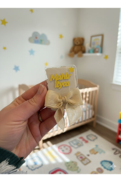 NaturessCo Rectangular Model Gift Baby Magnet with Bow (10 Pieces)