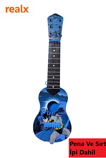 Realx Oyuncak Batman Avengers İspanyol Gitar Ukulele 6 Telli 50CM Askı İpi Ve...