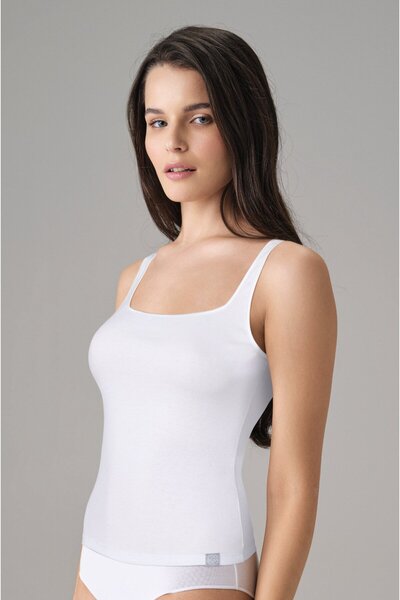 Doreanse Women'S, Exclusive, White, 92% Cotton, Corded Fabric , Square Neck T...