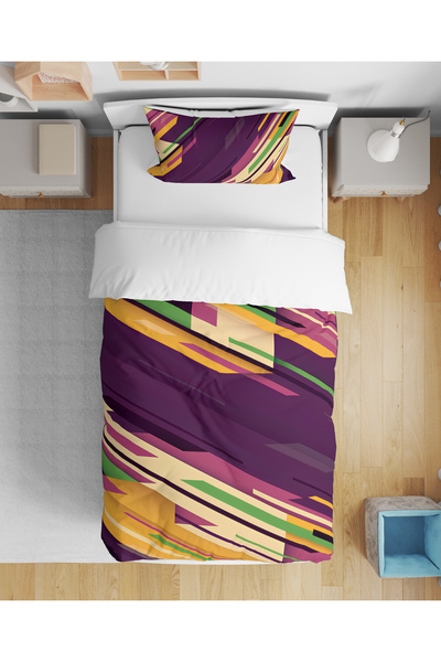 Home Μοντέρνο σετ κλινοσκεπασμάτων με μοντέρνα αφηρημένη γραμμική σχεδίαση, π...