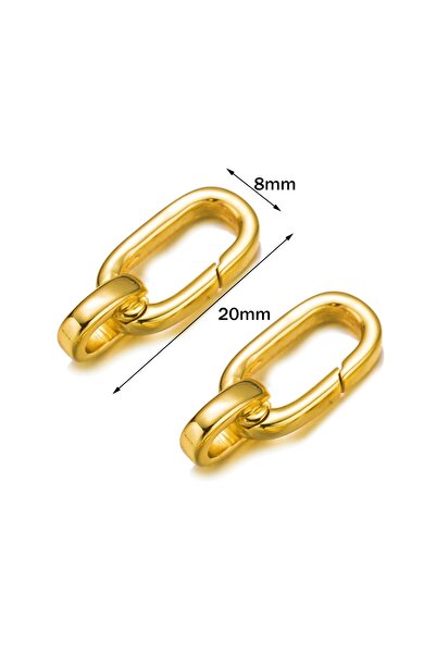 Choice مشبكان مطليان بالذهب عيار 14 قيراطًا، مقاس 8 × 20 مم، قطعتان/مجموعة، م...