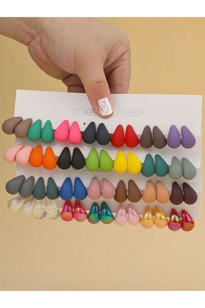Choice Main Picture-28pairs 7pairs/ 28pairs Fashionable Plastic Water Drop Ea...