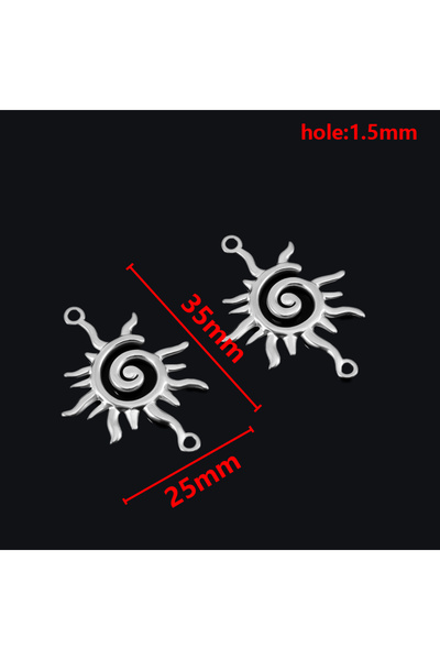 Choice 2pcs Steel Sun 2pcs Stainless Steel Flame Sun Ray Double Hole Pendant ...