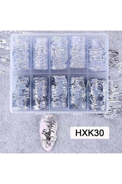 Choice HXK30 1Box-10pcs Golde Silver Aluminum Nail Foils Paper Nail Art Stick...