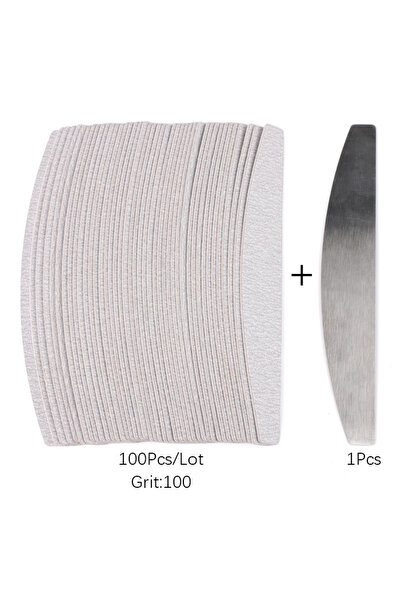 Choice 100Pcs 100Grit 100Pcs Grey EVA Sandpaper Nail Art File 100/180 Grit Re...