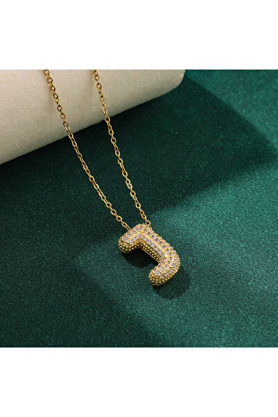 Choice J New Trendy Zircon Crystal 26 English Letters Necklaces For Women Fem...