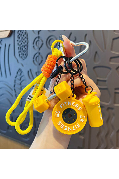 Choice yellow Charming Bag Pendant Fitness Keychain For Gym Lovers Premium Gi...