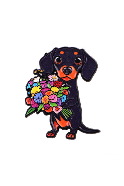 Choice دبوس مينا على شكل زهرة وكلب داشهوند، دبوس طية صدر السترة لحقائب الظهر،...