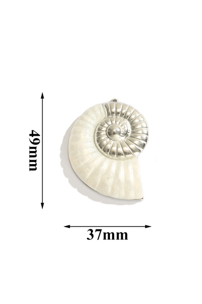 Choice قلادة من قطعتين من الفولاذ المقاوم للصدأ على شكل صدفة نوتيلوس كبيرة ال...