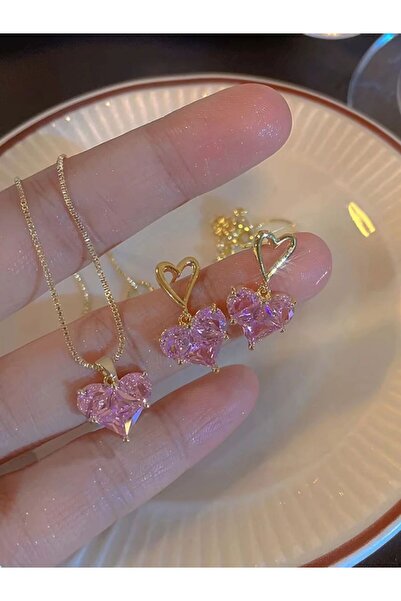 Choice طقم مكون من 3 قطع من أقراط وقلائد بتصميم عصري مستوحى من موضة الألفية ا...