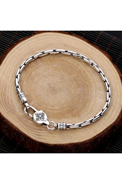 Choice 22cm New Silver Color Male Personality Six Character True Words Hemp R...