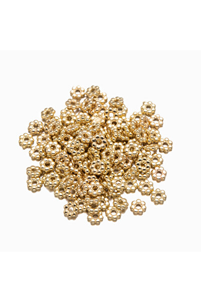 Choice خرز فاصل على شكل زهرة من كي سي جولد، 500 قطعة/عبوة، 4 مم، لصنع الأساور...