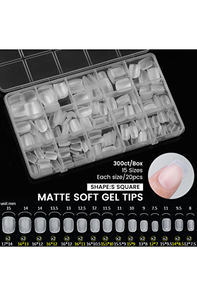 Choice S Square 300pcs/Box Ultra Short Matte French False Nails Press On Acry...