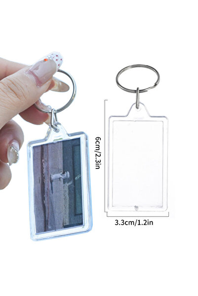 Choice 10pcs Style 01 1-50pcs Transparent Acrylic Blank Insert Keychain Round...