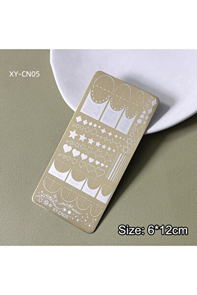 Choice 5 ألواح ختم أظافر مستطيلة ذهبية مقاس 12 × 6 سم، بتصاميم فيونكة وفراشة ...