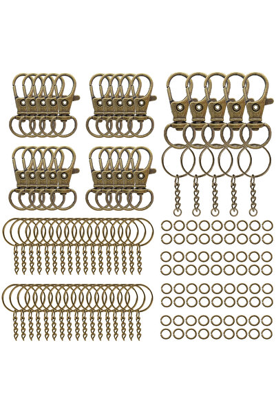Choice ٢٠ مجموعة برونزية ١٠/٢٠ مجموعة مشبك دوار سلسلة سلسلة مفاتيح معدنية زنب...