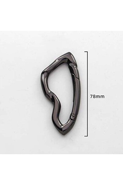 Choice سلسلة مفاتيح كارابين سوداء اللون، 7.8 سم، بتصميم مستوحى من موضة الألفي...