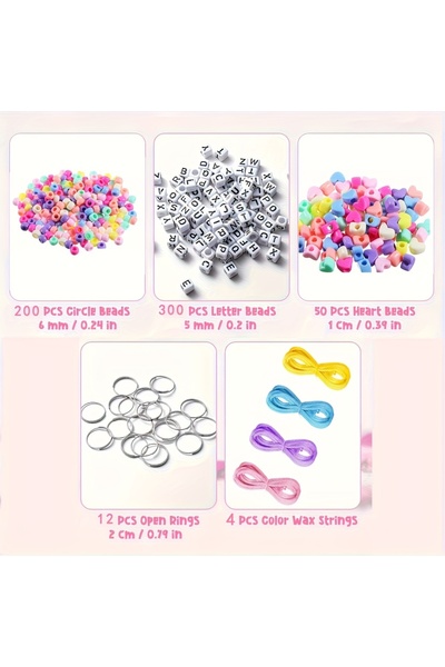 Choice مجموعة صنع سلاسل المفاتيح DIY مكونة من 566 قطعة، تتضمن خرزًا شفافًا عل...