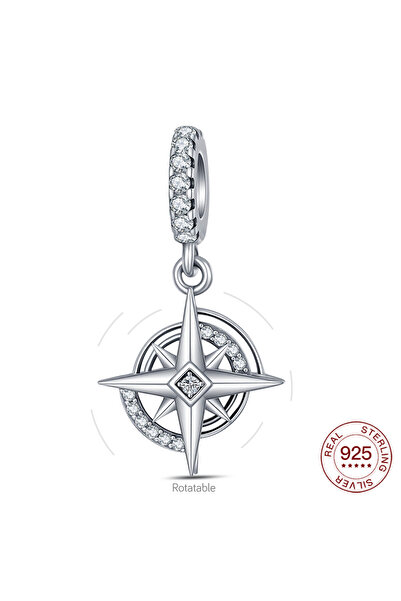 Choice NBC0666 قلادة بوصلة من الفضة الإسترليني عيار 925، مناسبة لصنع المجوهرا...