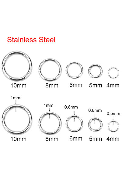 Choice 100 قطعة من حلقات وصل مفتوحة من الفولاذ المقاوم للصدأ، لا يتغير لونها،...