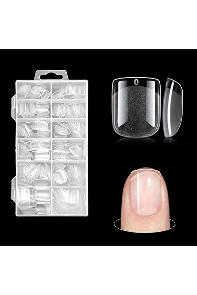 Choice 240 قطعة، 120 قطعة، أطراف أظافر قصيرة جدًا مربعة الشكل، نصف مطفية، أكر...