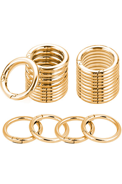 Choice 2.4cm-10PCS gold color 10/20 Pack Round Carabiner Clip for Keys, Buckl...