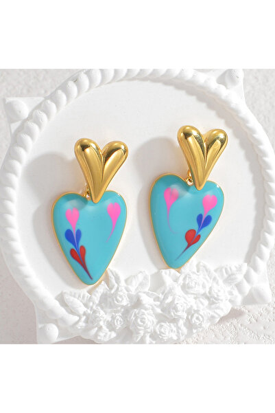 Choice E704-lv تصميم أنيق على شكل قلب حب، بنمط كريستالي ملون، مزين برسومات جر...