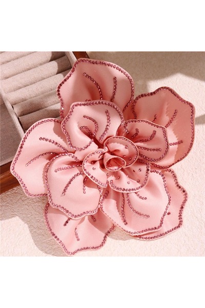 Choice pink 1PC 14cm Flower Rhinestone Patch Creative Costume Brooch Ornament...