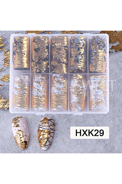 Choice HXK29 1Box-10pcs Golde Silver Aluminum Nail Foils Paper Nail Art Stick...